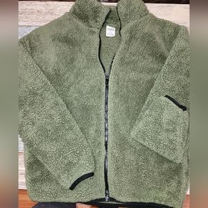PINK Sherpa Jacket in army green vguc sz med
